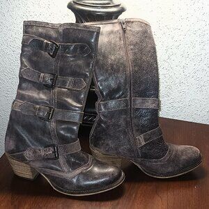 Women's Leather Distressed Cowboy Boots